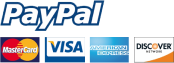 PayPal, Mastercard, Visa, American Express and Discover accepted