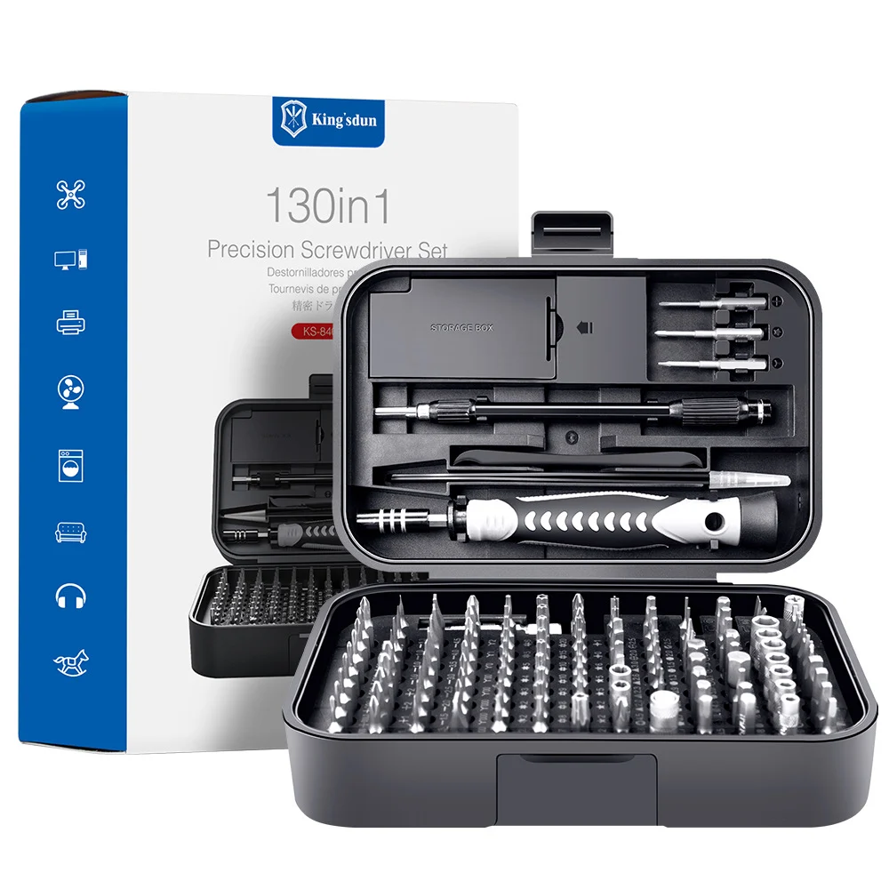 130 In 1 Precision Screwdriver Tool Set — Black-130-PH0