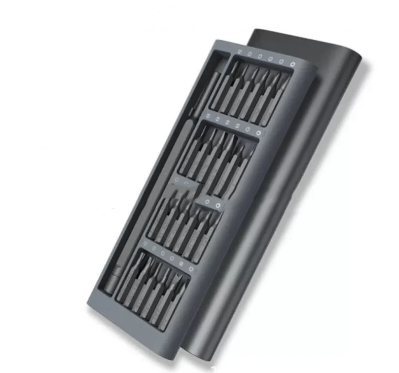 24 in 1 refined aluminum alloy screwdriver S2 steel screwdriver precision set — Gray
