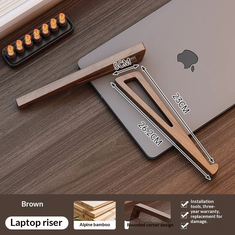 Bamboo Desktop Laptop Stand — Brown