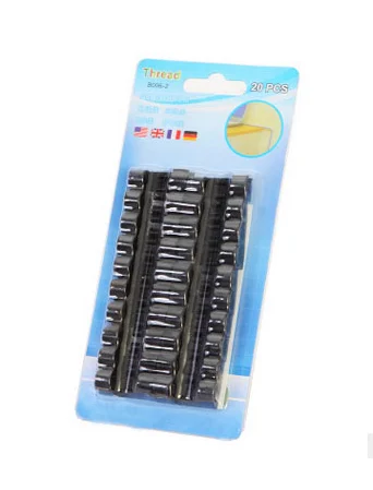 Data Cable Storage Buckle Cable Organizer Wall Sticker — Black