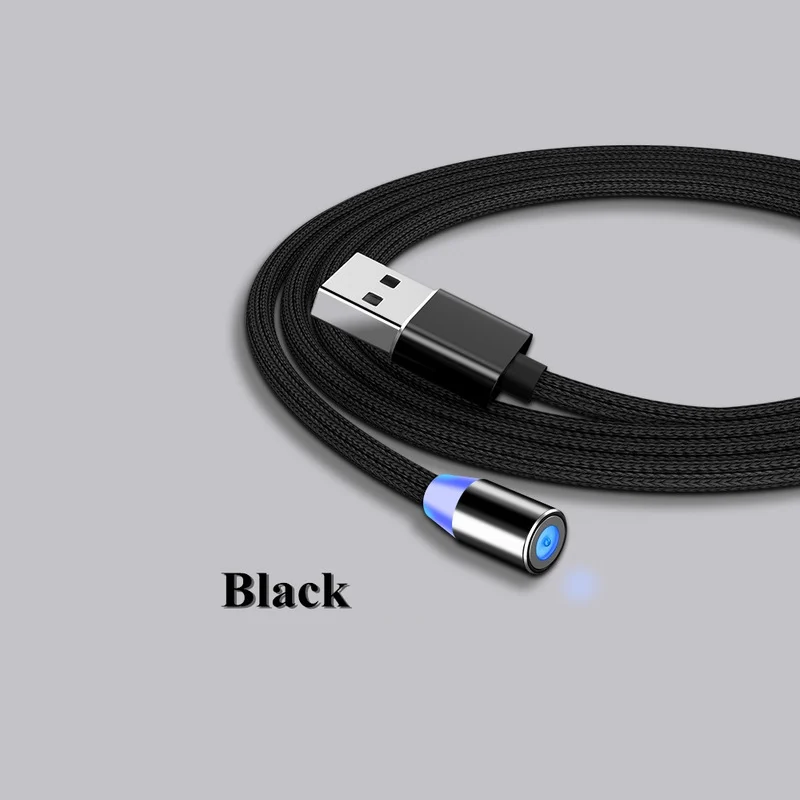 Magnetic charging cable, 1 m — cable only — Black-Cable Only