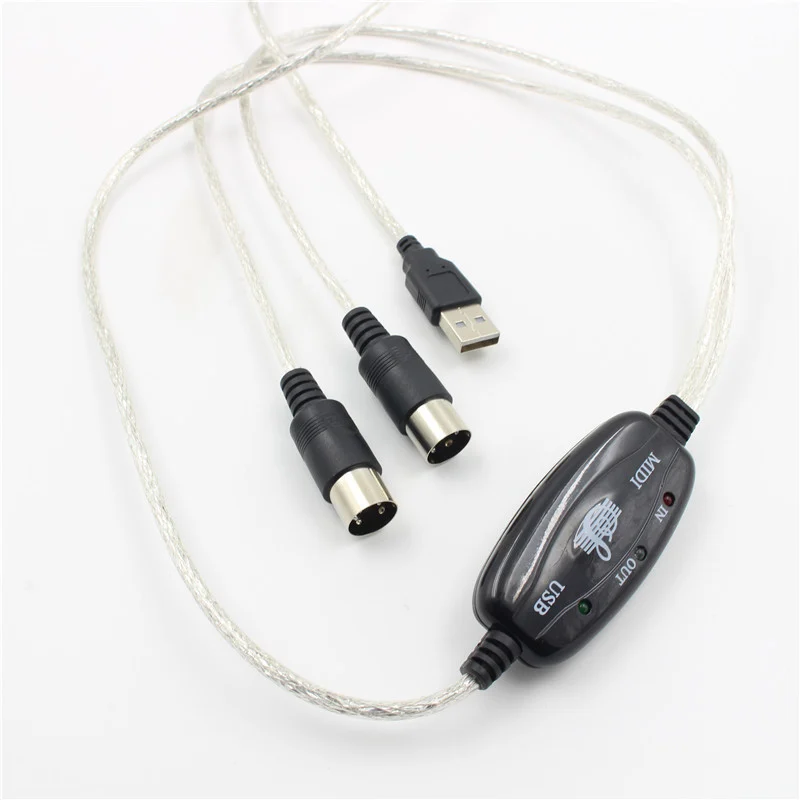 MIDI-to-USB interface cable — Black